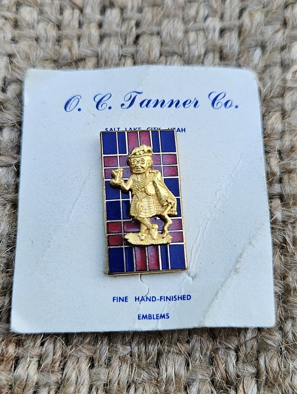 Vintage Scottish Man in Kilt Screw Back Pin